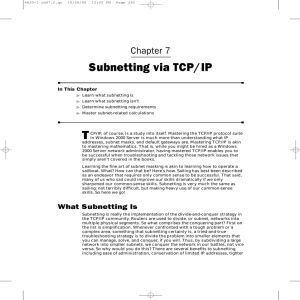 Subnetting via TCP/IP Chapter 7