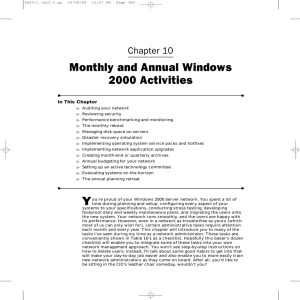 Monthly and Annual Windows 2000 Activities Chapter 10 In This Chapter