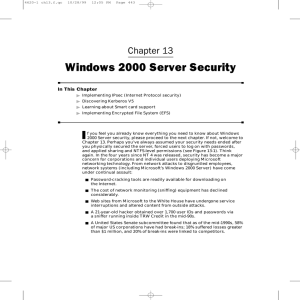 Windows 2000 Server Security Chapter 13 In This Chapter