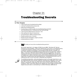 Troubleshooting Secrets Chapter 21 In This Chapter