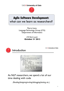 Agile Software Development: what can we learn as researchers? Introduction
