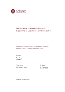 Non-Sentential Utterances in Dialogue: Experiments in Classification and Interpretation