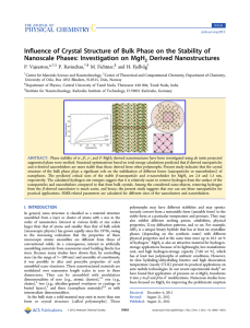 ﬂuence of Crystal Structure of Bulk Phase on the Stability... In Nanoscale Phases: Investigation on MgH