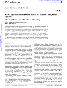 Atomic layer deposition of lithium nitride and carbonate using lithium silylamide