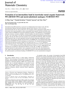 Formation of an intermediate band in isoreticular metal–organic framework-