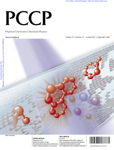 Physical Chemistry Chemical Physics www.rsc.org/pccp