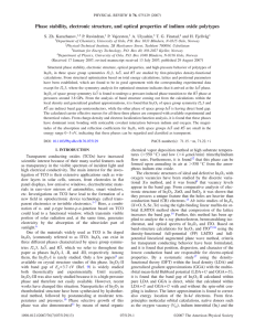 Phase stability, electronic structure, and optical properties of indium oxide... S. Zh. Karazhanov, P. Ravindran, P. Vajeeston,