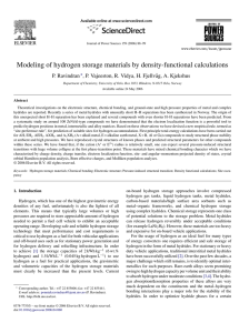 Modeling of hydrogen storage materials by density-functional calculations P. Ravindran ∗