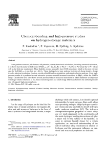 Chemical-bonding and high-pressure studies on hydrogen-storage materials P. Ravindran