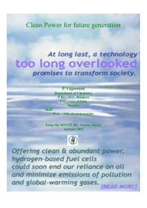 Clean Power for future generation P.Vajeeston