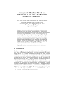 Management of Runtime Models and Meta-Models in the Meta-ORB Reflective Middleware Architecture ?