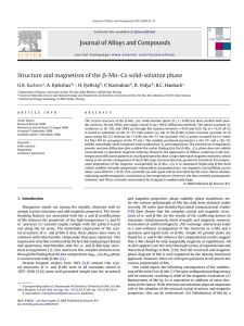 Journal of Alloys and Compounds ␤-Mn–Co solid-solution phase O.B. Karlsen