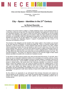City – Space – Identities in the 21 Century by Richard Reynolds
