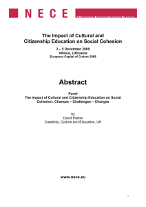 Abstract The Impact of Cultural and Citizenship Education on Social Cohesion