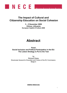 Abstract The Impact of Cultural and Citizenship Education on Social Cohesion