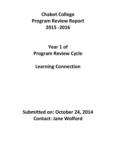 Chabot College Program Review Report 2015 -2016