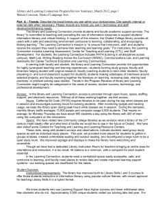 Library and Learning Connection Program Review Summary, March 2012, page... Marcia Corcoran, Dean of Language Arts