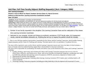 Unit Plan: Full-Time Faculty/Adjunct Staffing Request(s) [Acct. Category 1000]