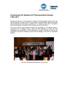 Compressed Air Systems for Pharmaceutical Industry 3 Mar 2011