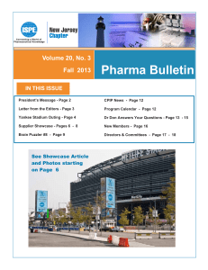 Pharma Bulletin Volume 20, No. 3  Fall  2013