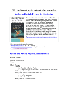 FYS 3510 Subatomic physics with applications in astrophysics