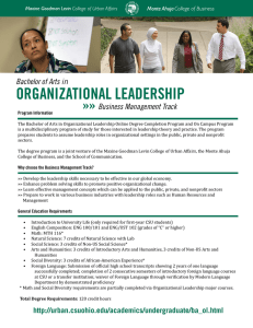 ORGANIZATIONAL LEADERSHIP »» Bachelor of Arts in