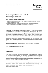 Resolving distributional conﬂicts  Geir B. Asheim and Bertil Tungodden