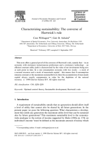 Characterizing sustainability: The converse of Hartwick’s rule * Cees Withagen