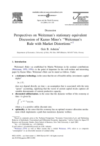 Perspectives on Weitzman’s stationary equivalent Discussion of Kazuo Mino’s ‘‘Weitzman’s