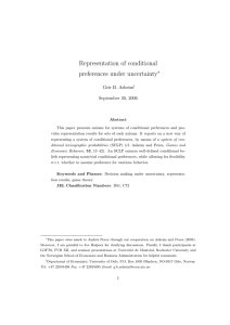 Representation of conditional preferences under uncertainty ∗ Geir B. Asheim