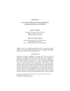 CHAPTER 8 CAN STOCK-SPECIFIC SUSTAINABILITY CONSTRAINTS BE JUSTIFIED? GEIR B. ASHEIM