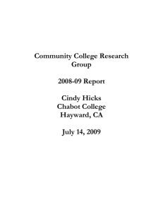 Community College Research Group  2008-09 Report