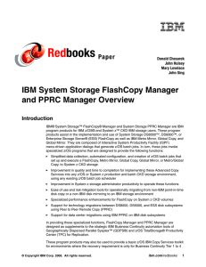 Red books IBM System Storage FlashCopy Manager and PPRC Manager Overview