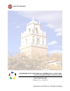 T U  Symposium on Spanish as a Heritage Language