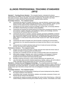 ILLINOIS PROFESSIONAL TEACHING STANDARDS (2013)