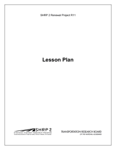 Lesson Plan SHRP 2 Renewal Project R11