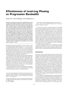 Effectiveness of Lead–Lag Phasing on Progression Bandwidth