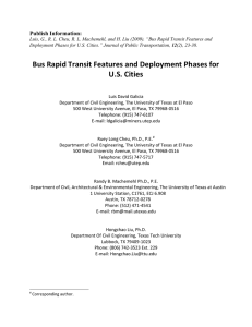 Bus Rapid Transit Features and Deployment Phases for U.S. Cities Publish Information: