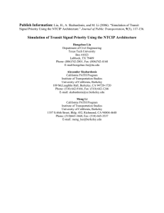 Publish Information:  Simulation of Transit Signal Priority Using the NTCIP Architecture