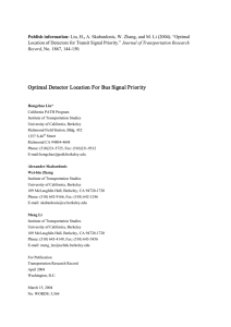 Optimal Detector  Location For  Bus Signal Pr ior... Publish information: Journal of Transportation Research