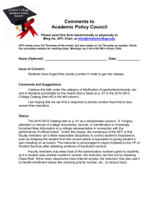 Comments to Academic Policy Council  Chabot College