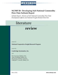 NCFRP 20:  Developing Sub-National Commodity Flow Data Subtask Report