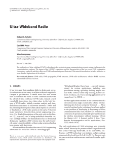 Ultra-Wideband Radio Robert A. Scholtz