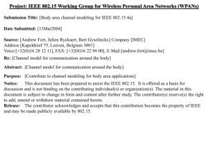 Project: IEEE 802.15 Working Group for Wireless Personal Area Networks...