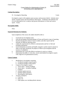 Chabot College Fall 2004 Course Outline for Administration of Justice 54