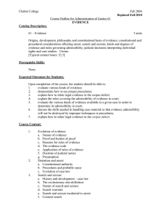 Chabot College Fall 2004  Course Outline for Administration of Justice 61