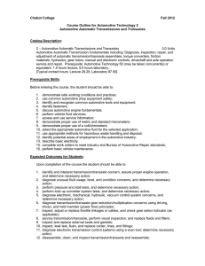Chabot College Fall 2012 Course Outline for Automotive Technology 2
