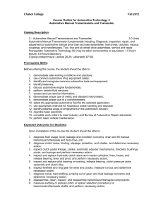 Chabot College Fall 2012 Course Outline for Automotive Technology 3