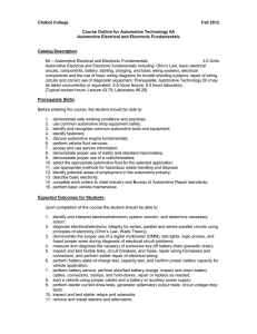 Chabot College Fall 2012 Course Outline for Automotive Technology 6A