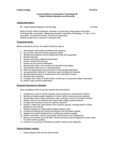 Chabot College Fall 2012 Course Outline for Automotive Technology 90